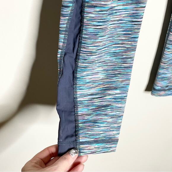 ZELLA rainbow space dye crop leggings with gray mesh panels size small - Picture 3 of 4